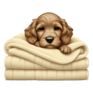 cockapoo puppy sleep in blanket sticker