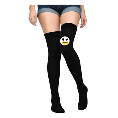 Plain Black over knee socks sticker