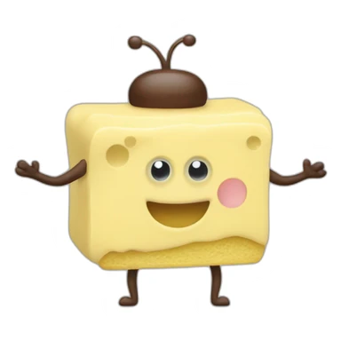 Butter with dot eyes and dot mouth having arms and legs sticker