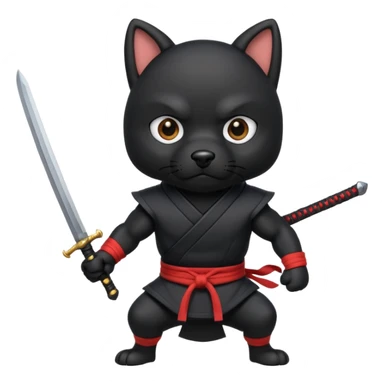 dog ninja with sword sticker