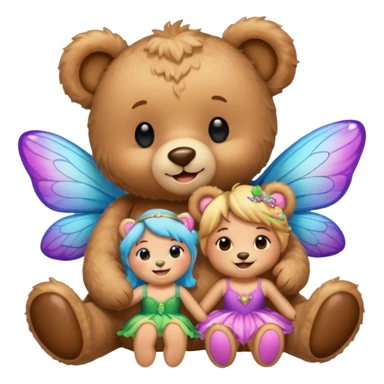 Teddy and fairy as a couple sticker