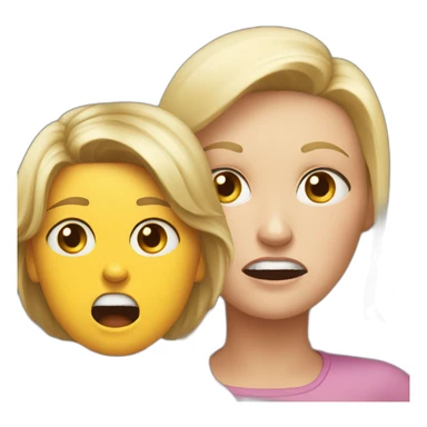 Angry white mom yells at white young daughter sticker