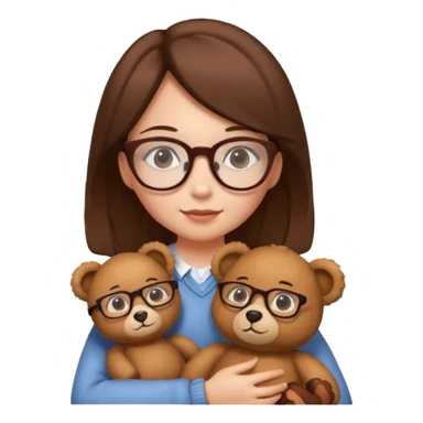 girl wearing glasses with teddy bear  sticker