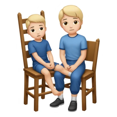 Boy tied to chair sticker