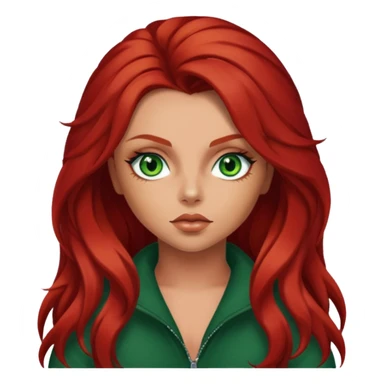 Jesy Nelson green eyes, red long hair sticker