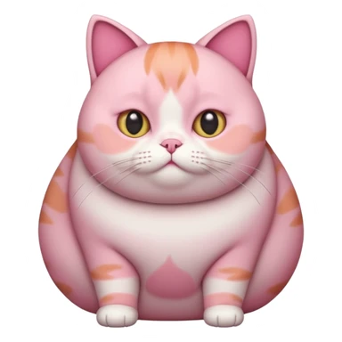 Fat cat with short pink fur and short little legs  sticker