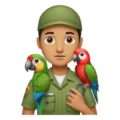 Walker + parrot on shoulder, Pet Walkers. sticker