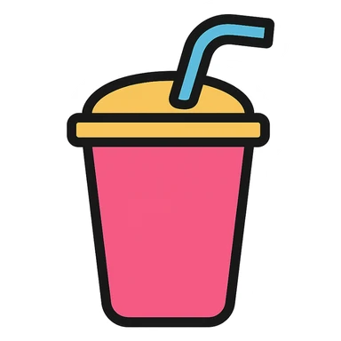 pink beverage with a straw icon sticker