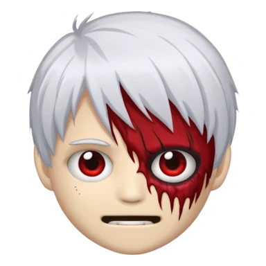 emoji de zumbi com cabelo emo do ken kanek sticker