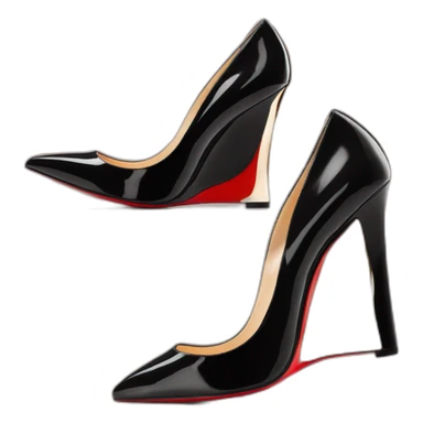 Platform wedges black louboutin sticker