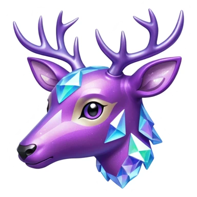 glitter purple and cian pokemon crystal deer sticker