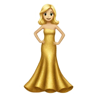 Sparkly gold dress sticker