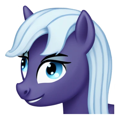 My little pony  Evil dark purple alicorn with blue eyes and blue eyes shadow with white hair with blue sstreaks sticker