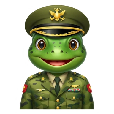 Frog in a army uniform  sticker