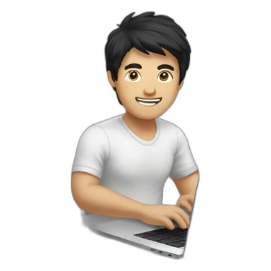 asia-man-black-hair-on-glass-with-laptop sticker