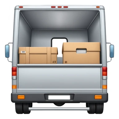 emoji of delivery truck with empty open cargo area sticker