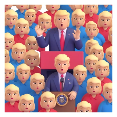 Donald Trump speaking at a rally sticker