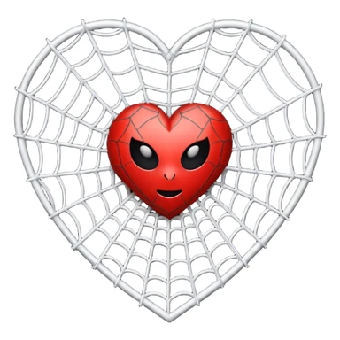 An heart emoji made up of SPIDER web without SPIDER sticker
