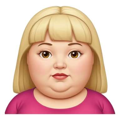 fat lady with double chin and bangs sticker
