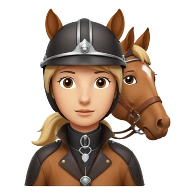 horse rider portrait, head and shoulders only, wearing riding helmet, leather jacket collar, confident expression, subtle horse tack strap visible, 3D cartoon, mobile game icon style, clean background, no text, no watermark
 sticker