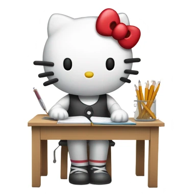 Hello kitty doing math sticker