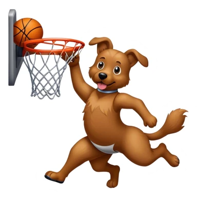 Dog dunking basketball  sticker