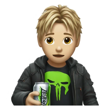 Sam from Death Stranding drinking Monster Energy Drink  sticker