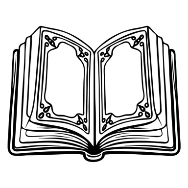 Open Quran mushaf with ornamental Islamic design sticker