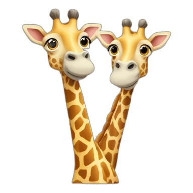 Deux girafes qui forment un coeur avec leurs cous sticker