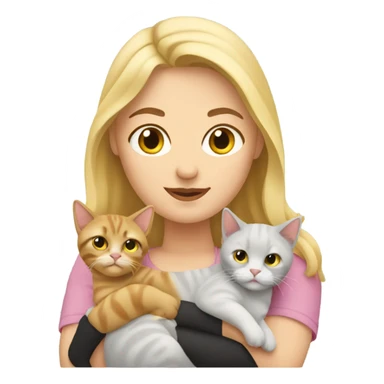 Really Fat blonde woman with 2 cats sticker
