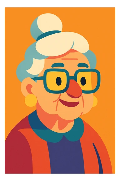 old lady sticker