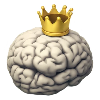 Big Brain wearing a crown on top of stack of cash sticker
