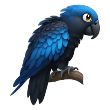 Black parrot with blue eyes sticker
