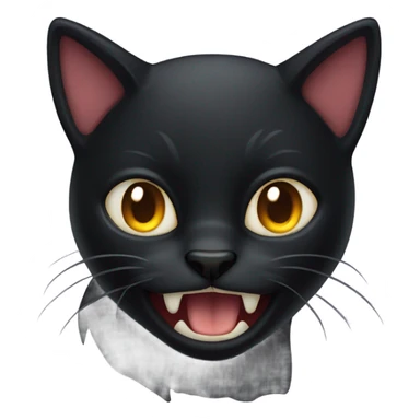 Hissing black cat sticker