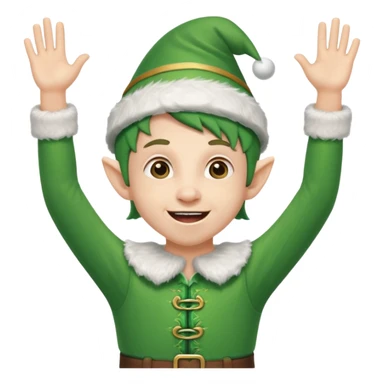 DUENDE NAVIDEÑO CON ORTODONCIA Y MANOS ARRIBA ANIMANDO sticker