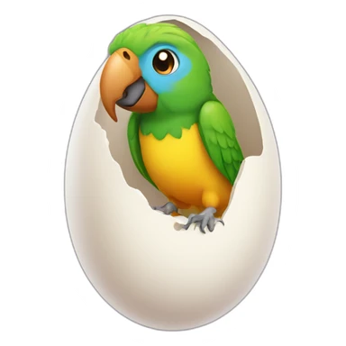 Little parrot in egg sticker
