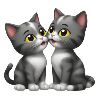 two cats kissing sticker
