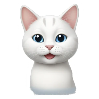 white cat thumbs up happy British short hair sticker