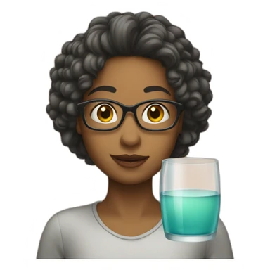 Sasha qui rougit avec un verre sticker