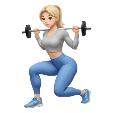 girl working out glutes shirt on but showing from behind but she's squatting and full body zoomed out also more coverage please  sticker