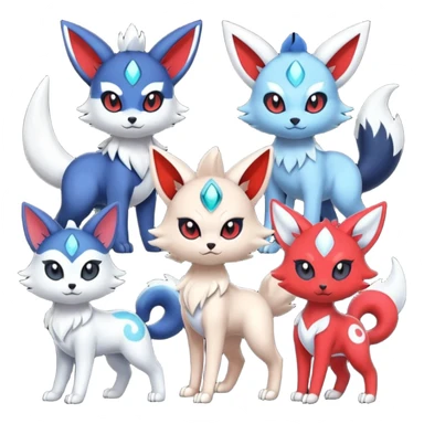 Zangoose-Meloetta-Zorua-Meowstic-Absol-fusion sticker