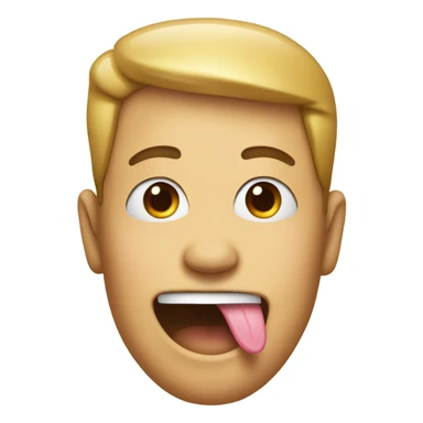 Face with tongue out and peace ￼ sticker