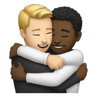 white-men-hug-and-kiss-black-men sticker
