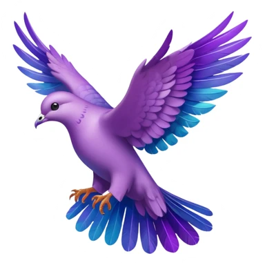 Purple dove flying sticker