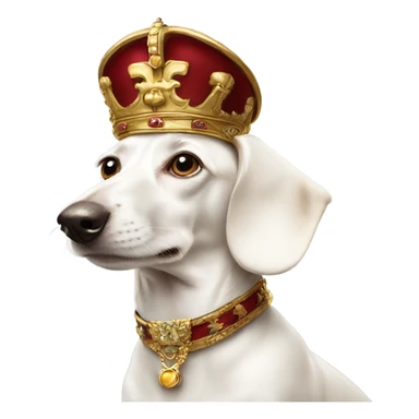 White Dachshund as Austrian emperor   sticker
