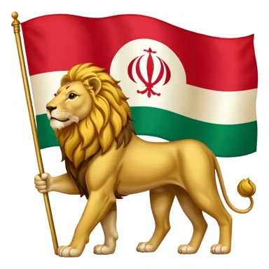 Old Iran flag lion sticker