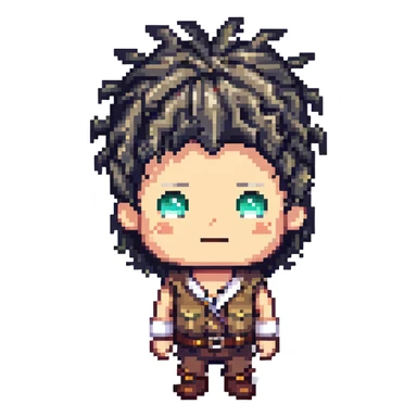 character with only three dark hairs on his head sticker