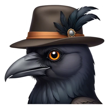 A cheeky crow with a jaunty hat sticker