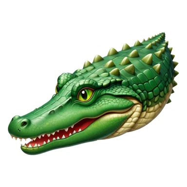 cinematic-noble-crocodile-portrait-emoji,-poised-and-regal,-with-a-powerful,-elongated-build-and-a-rugged,-scaly-emerald-green-hide,-piercing-cold-eyes,-simplified-yet-sharp-and-sophisticated-features,-highly-detailed,-glowing sticker