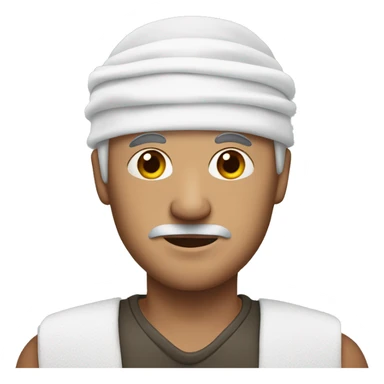  A 50 year old man with a bandage on his head sticker